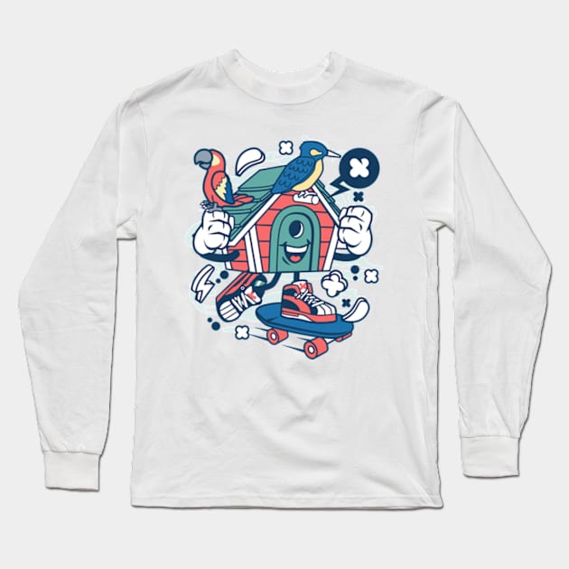 Bird House Long Sleeve T-Shirt by Eoli Studio